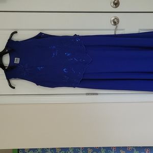 R&M Richards royal blue formal, fancy long dress. Wedding. Prom. Size 14.